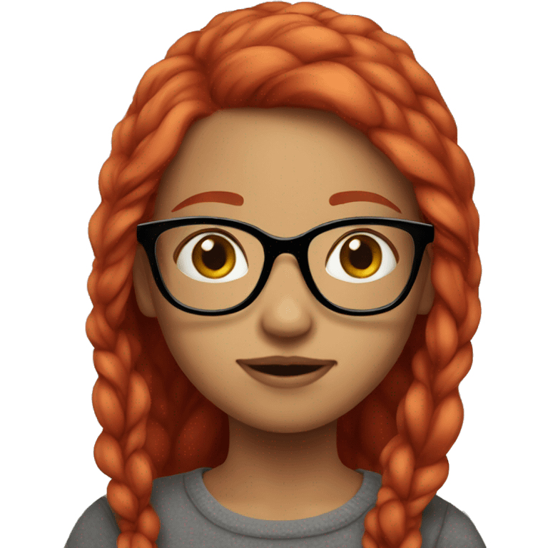 Girl Red hair glasses cute emoji