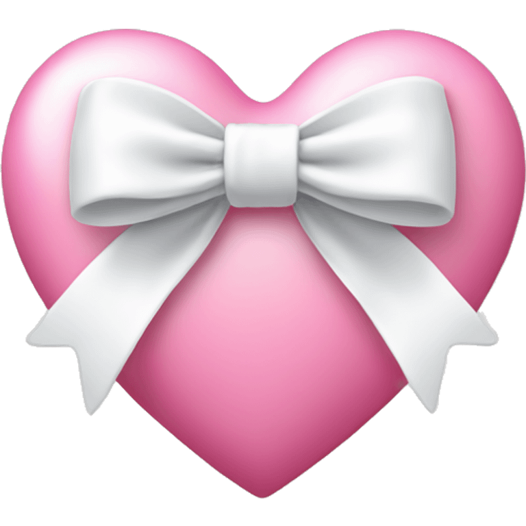 Pink heart with white bow on it  emoji