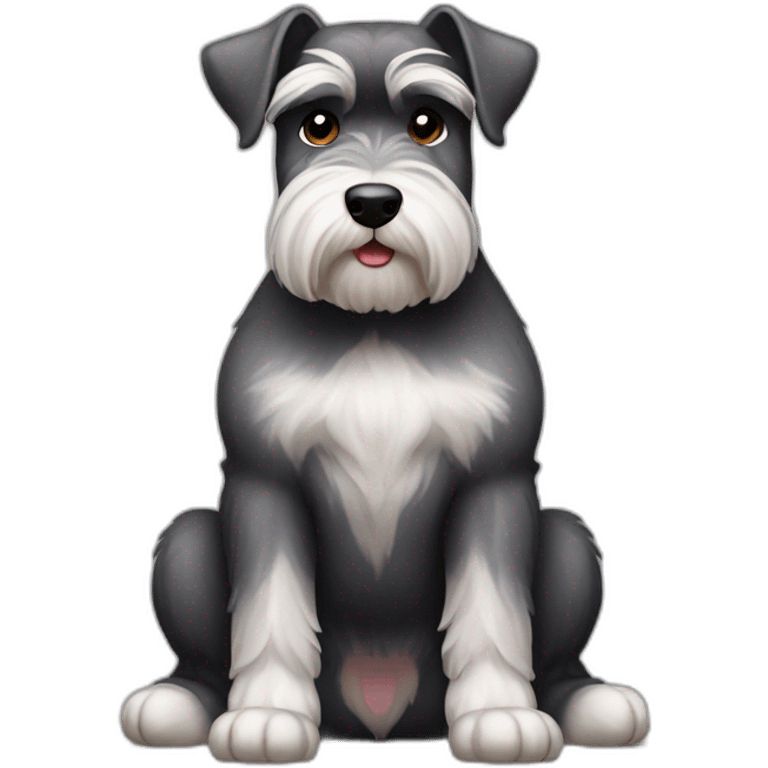 Schnauzer doing fat sit emoji