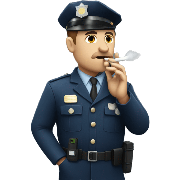 Policeofficer smoking a vape emoji