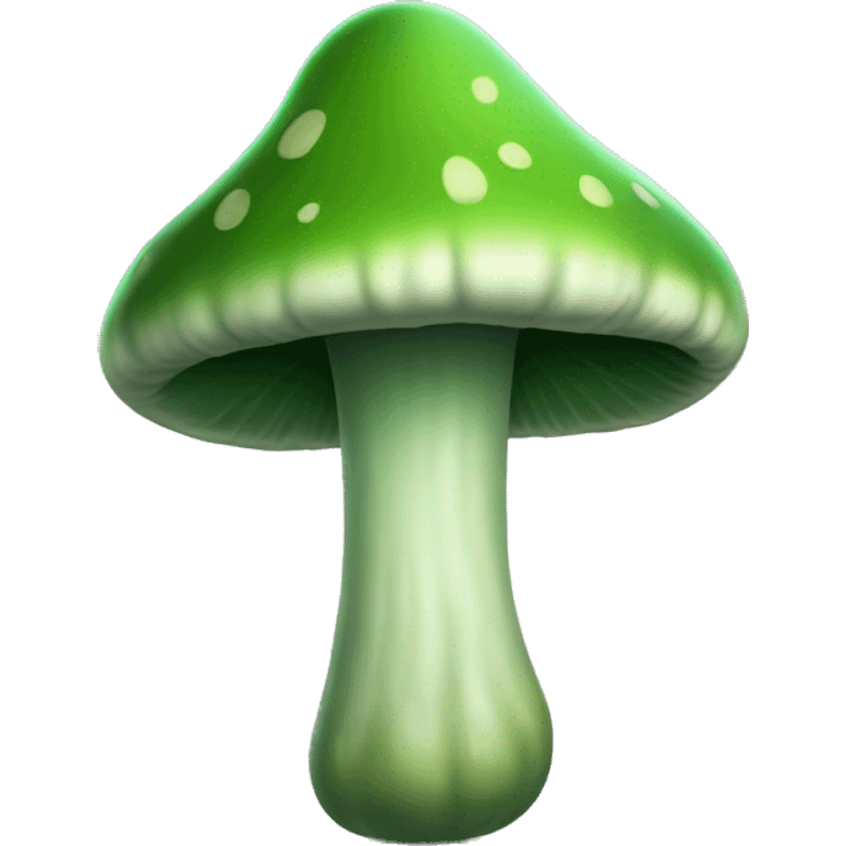 green mushroom with creepy smile emoji