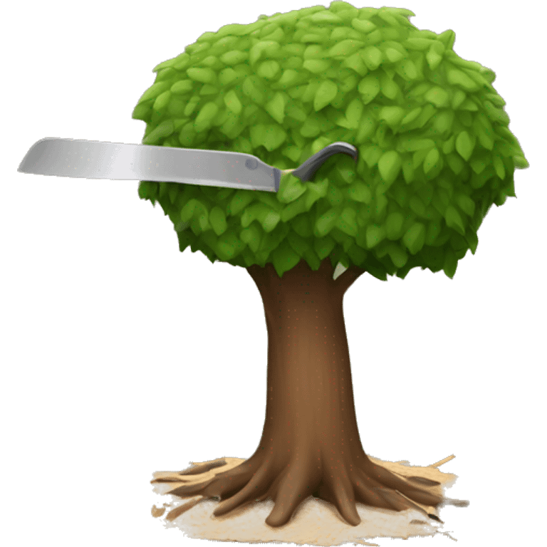 Tree getting chopped down  emoji