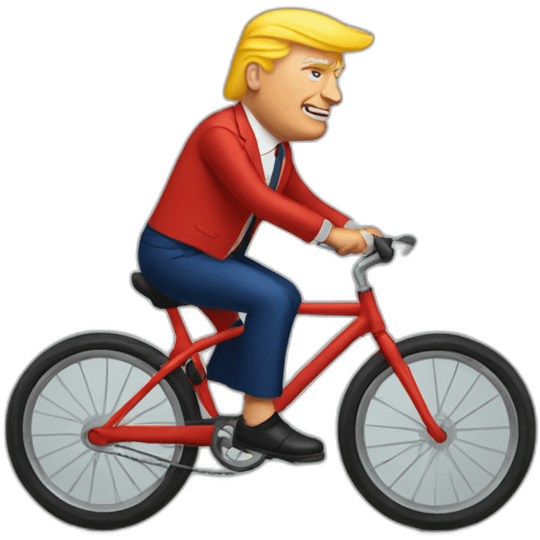 Trump riding bicycle emoji