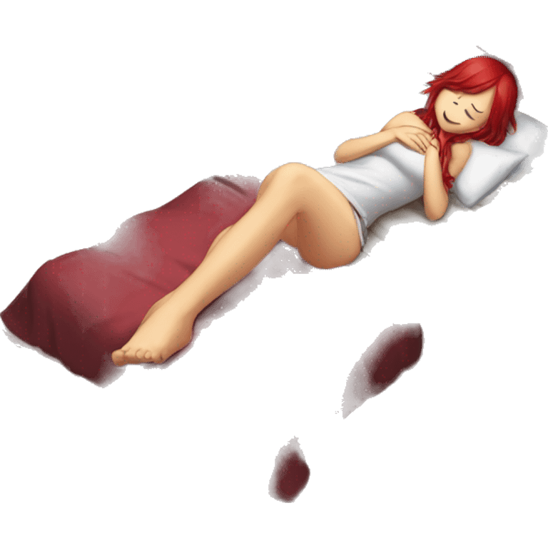 full body sleeping on floor Rias Gremory  emoji