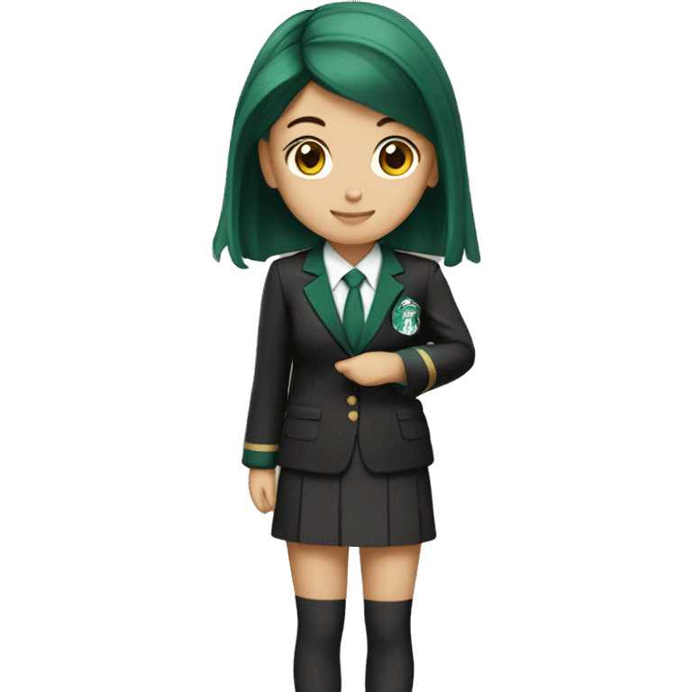 Japanese teen girl Starbucks uniform  emoji