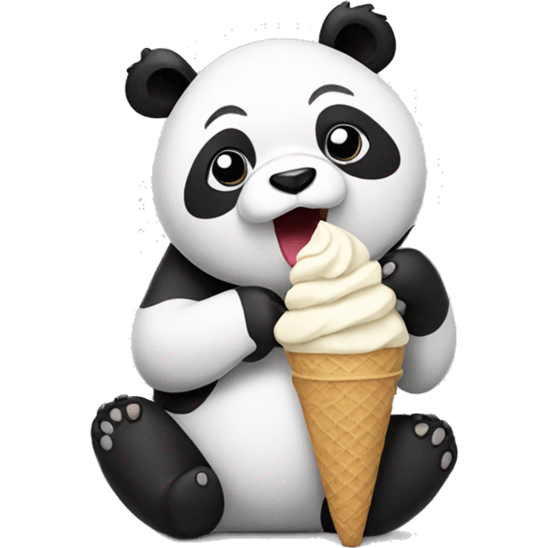 Panda eating ice cream emoji