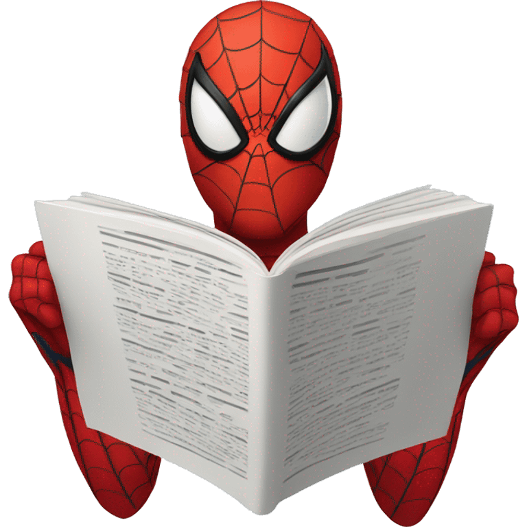 Spiderman reading upside down emoji