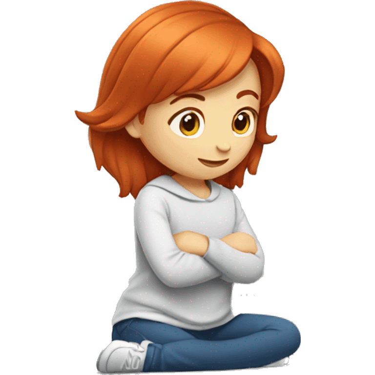 Kneeling redhead girl emoji