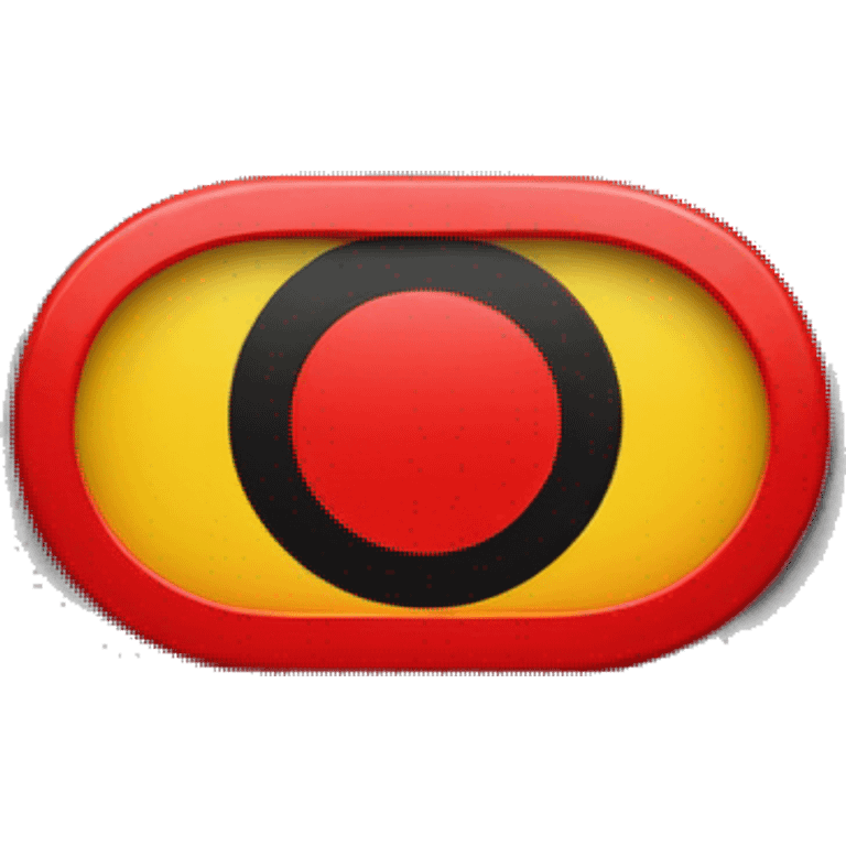 A wavy black and red rectangle with a yellow circle in the middle  emoji