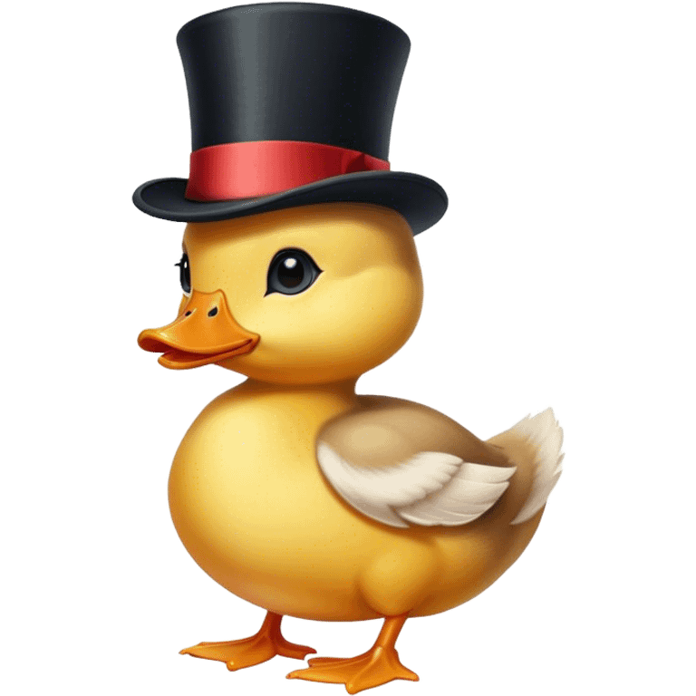 Duckling with top hat  emoji