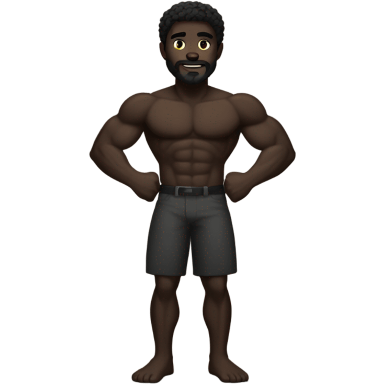 Muscular black emoji