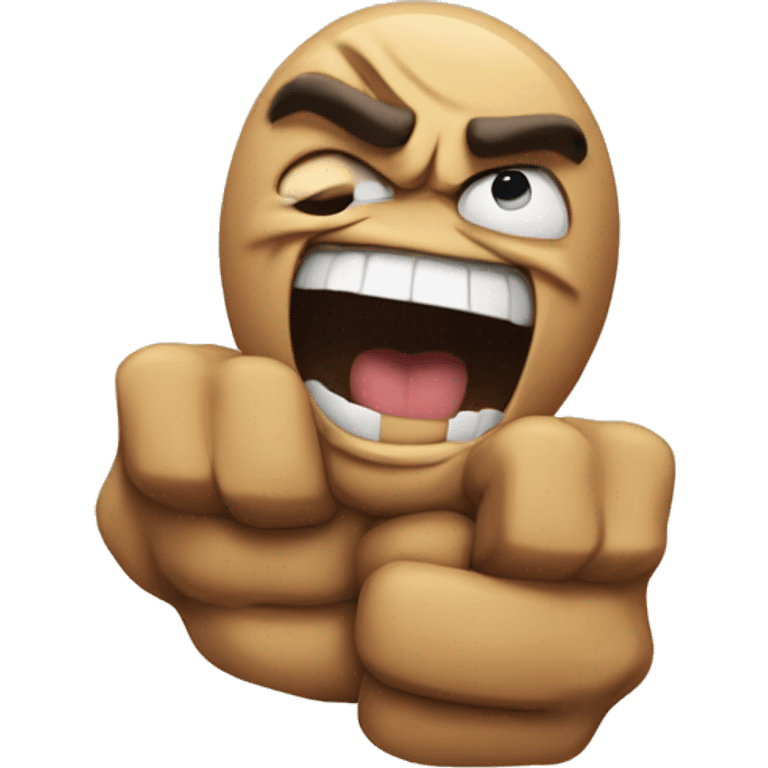 Very mad emoji with a clenched fist emoji