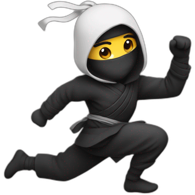 Ninja running while holding love emoji