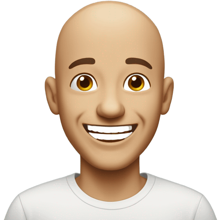 Bald guy laughing emoji