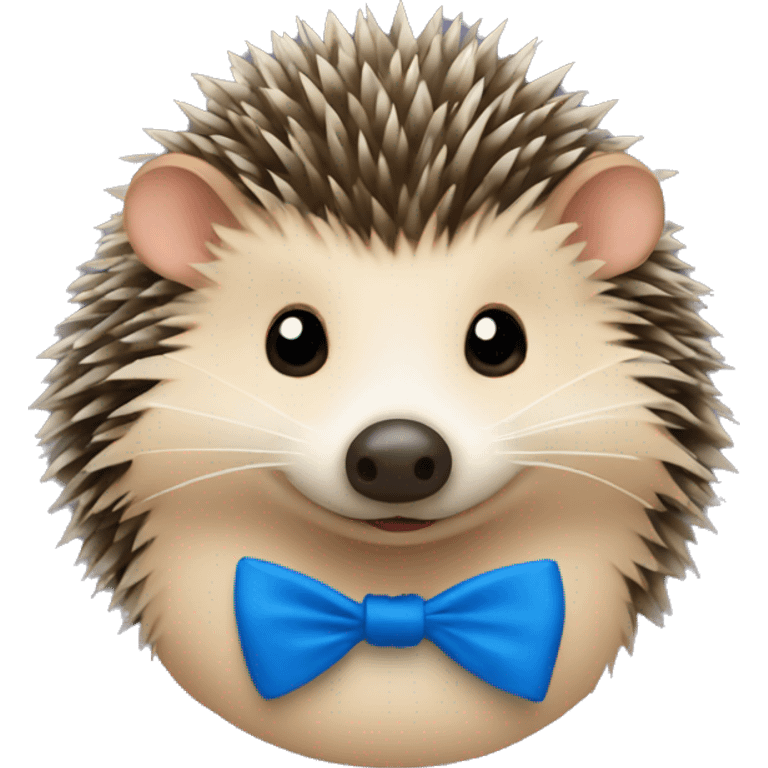 hedgehog wearing a blue bow tie  emoji