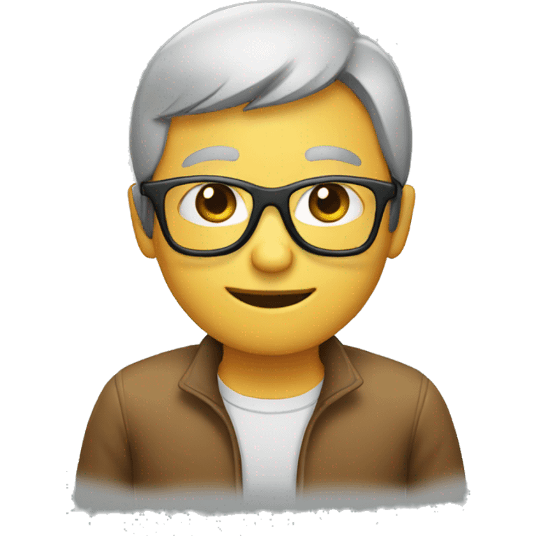 person with glasses on emoji