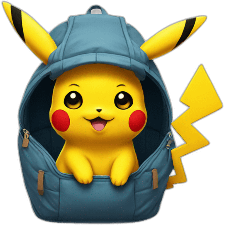 pikachu avec la cascette de sacha emoji