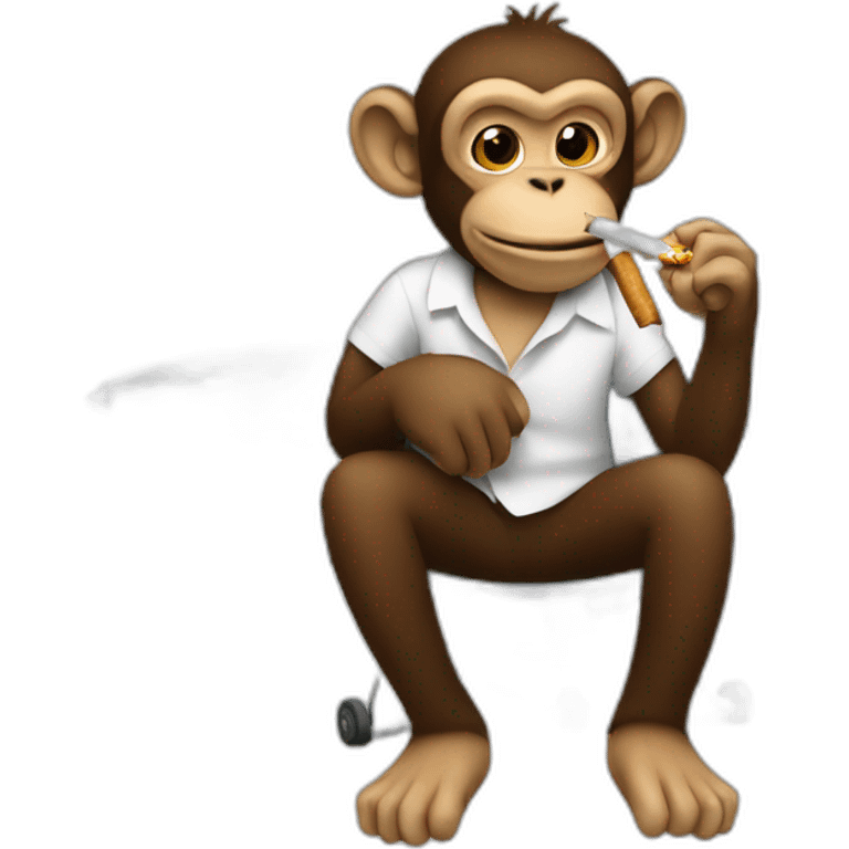 A monkey smoking a cig on a plane emoji