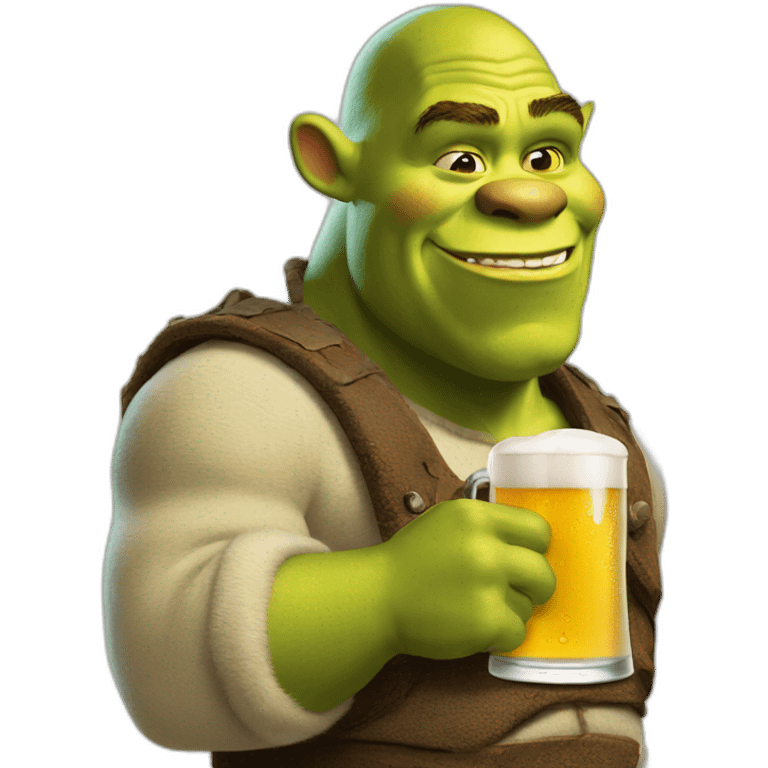 shrek drinking beer emoji