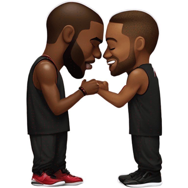 Lebron smooching Dwayne wade emoji