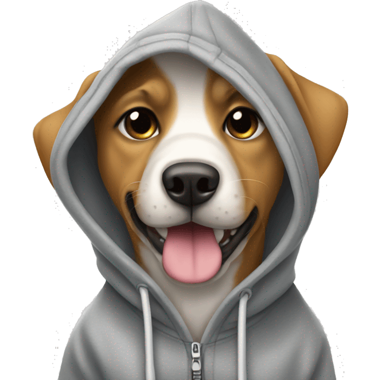 Dog wearing a hoody emoji