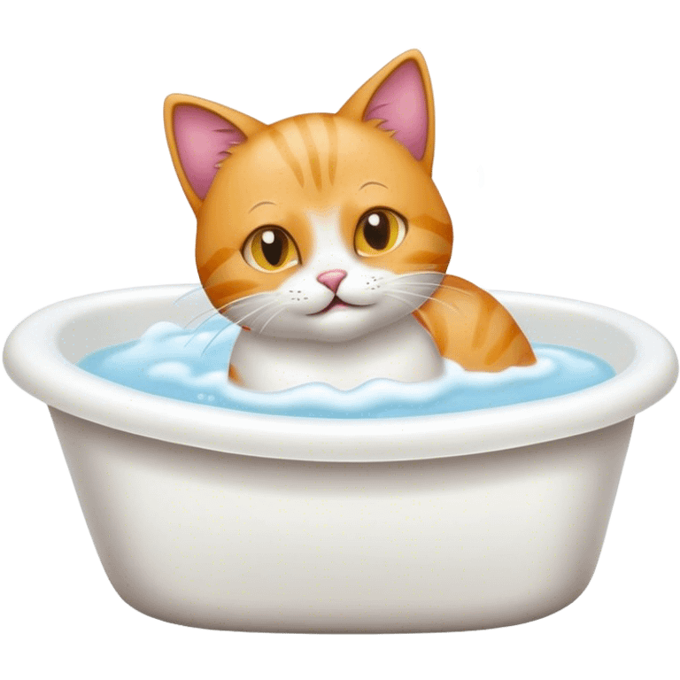 Cat taking a bath emoji