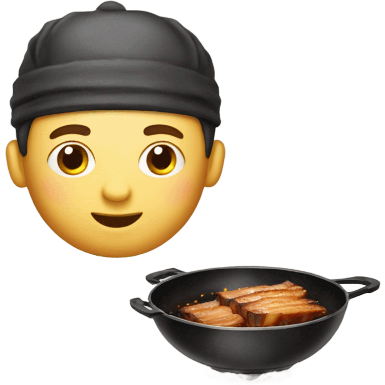 Sticky Chinese Pork Belly in wok emoji