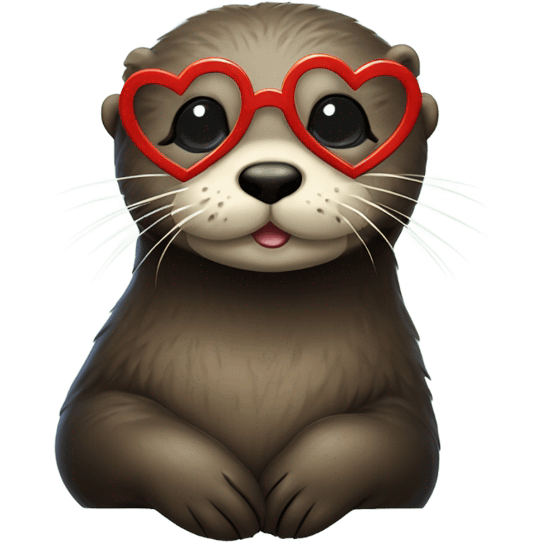 sea otter with heart glasses emoji