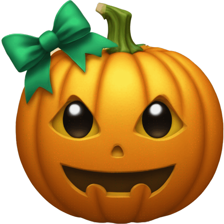 Pumpkin with bow emoji