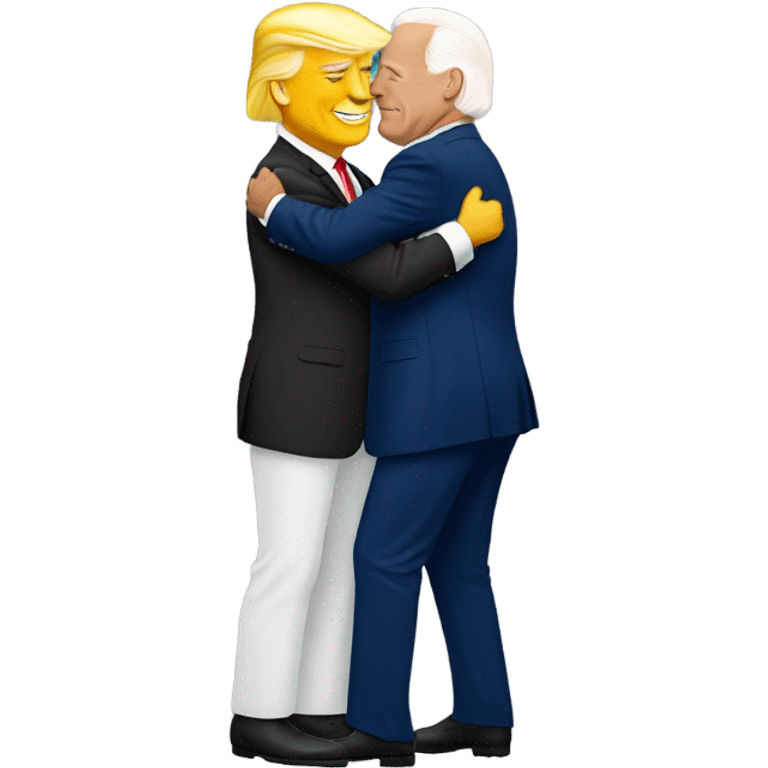 Trump and Biden hugging emoji