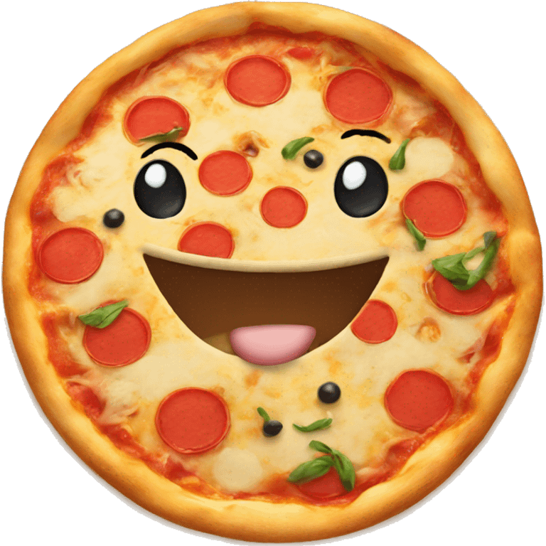 A smiling pizza emoji