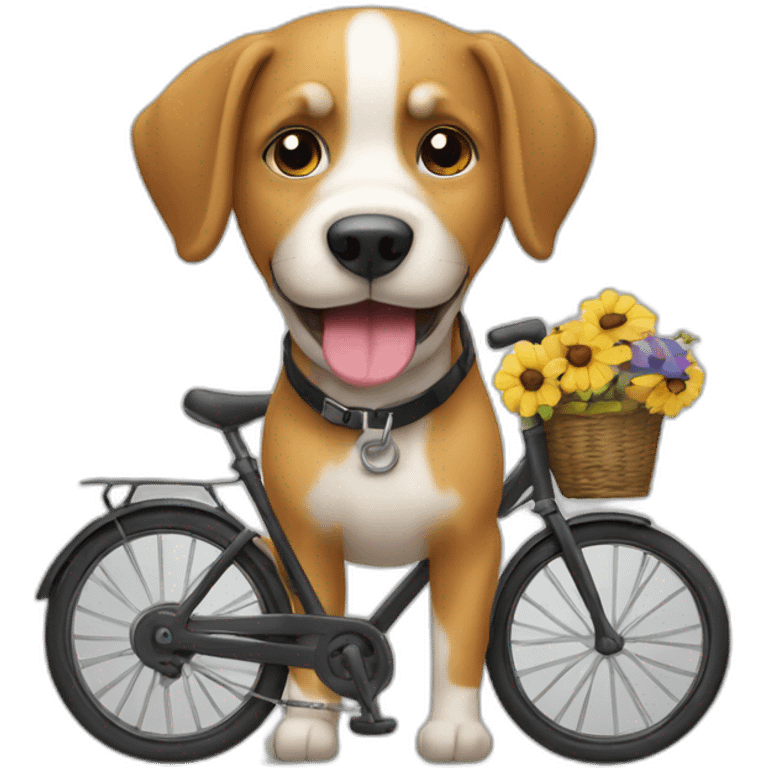 chien faisant du vélo emoji