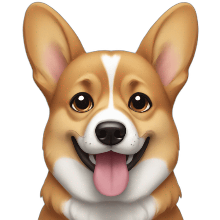 black and tan corgi crying face emoji