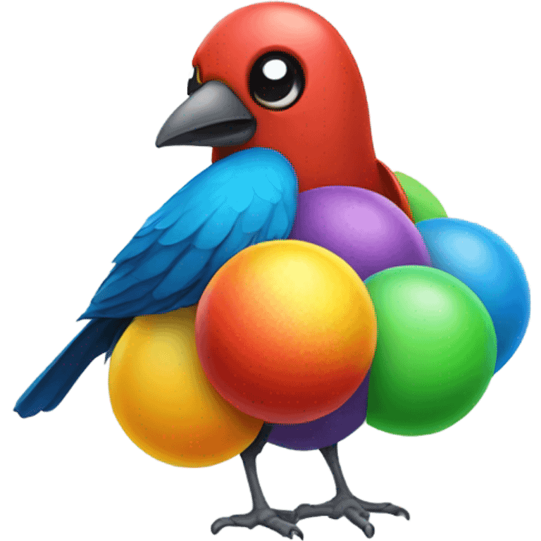 Bird with balls emoji