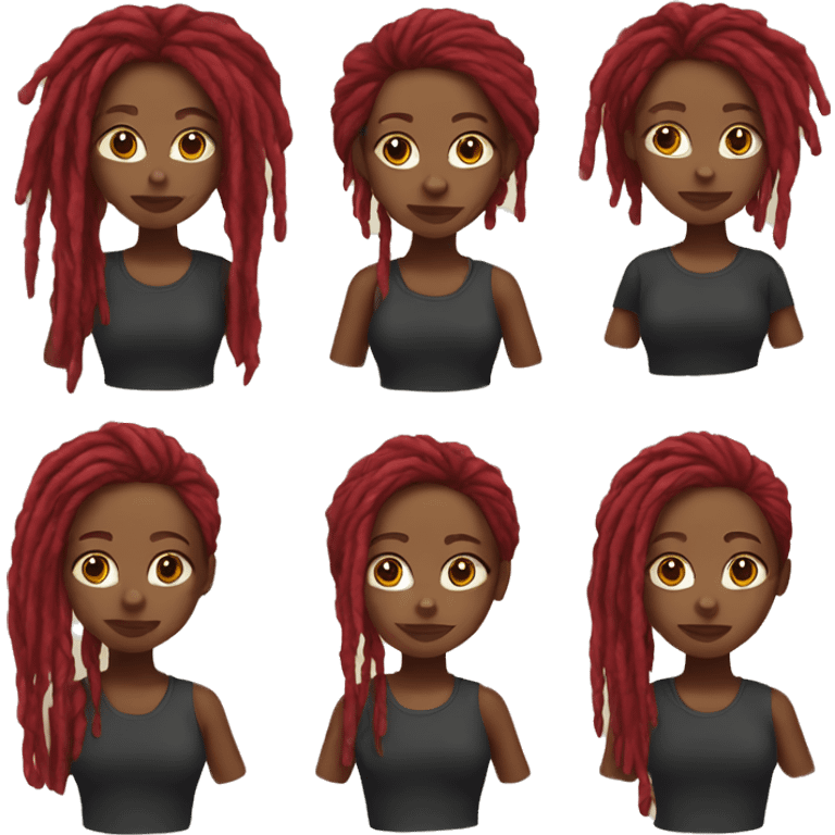 Black girl with red dreads emoji