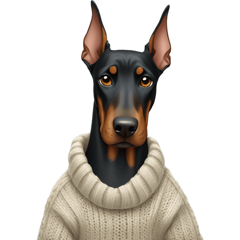 Doberman in sweater emoji