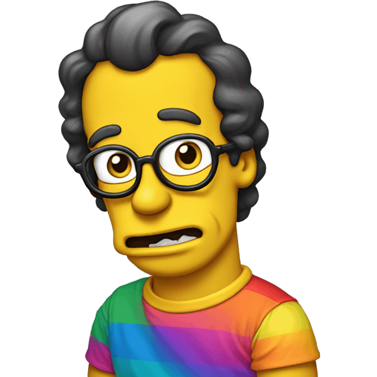 queer Simpson with make up and rainbow tshirt  emoji