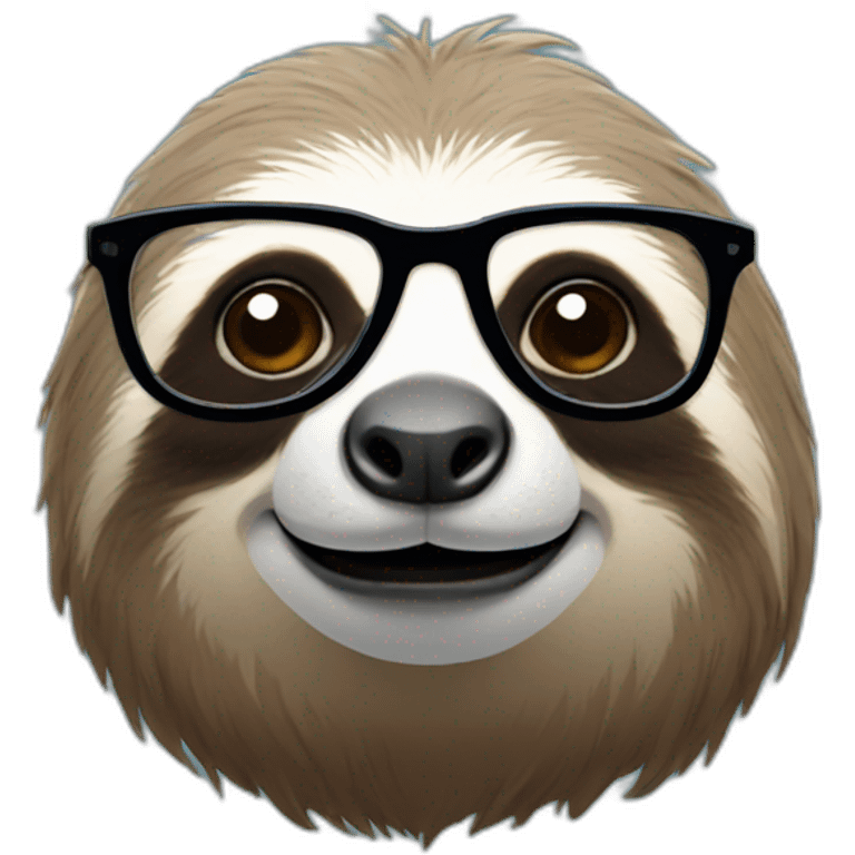 sloth with glasses emoji