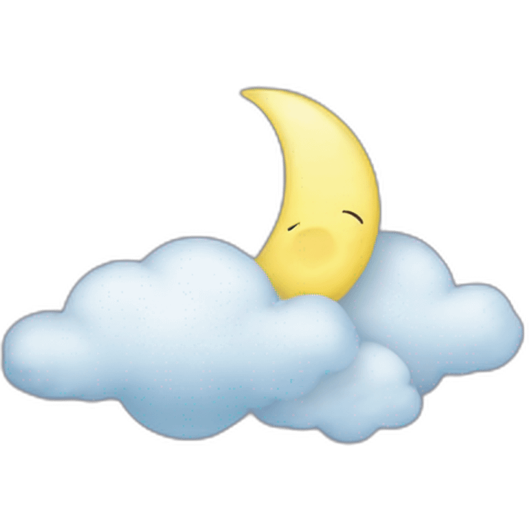 Crescent Moon on top of cloud emoji