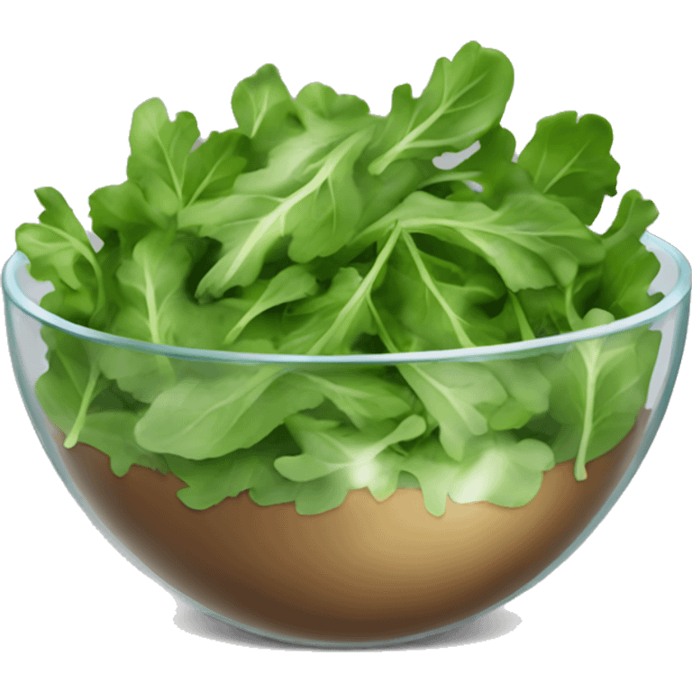 arugula salad with glass bowl emoji