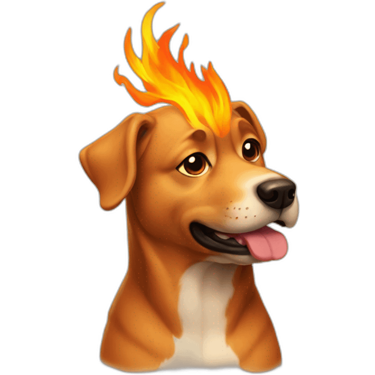 dog-with-fire emoji