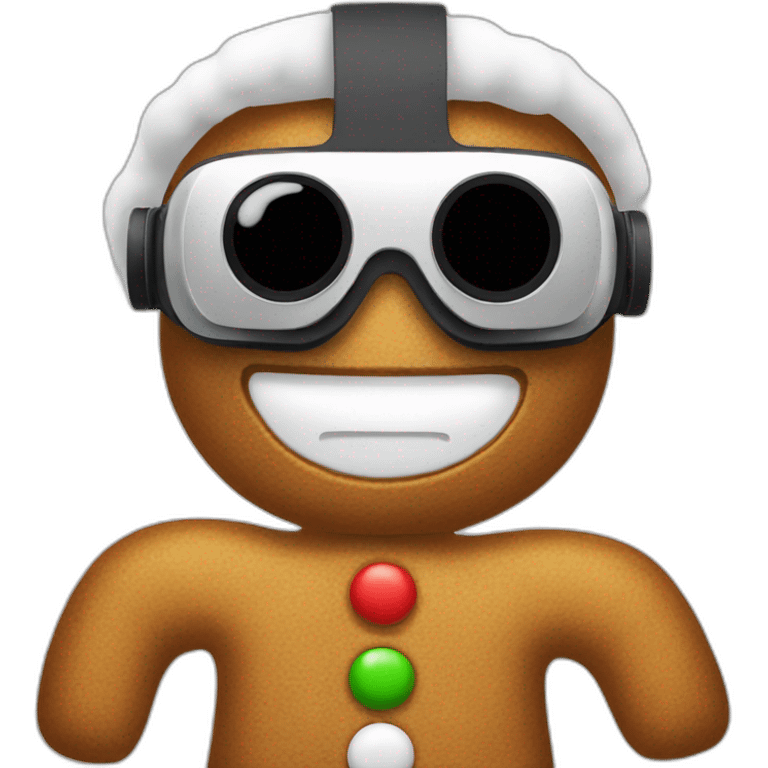 gingerbread man christmas in vr headset emoji