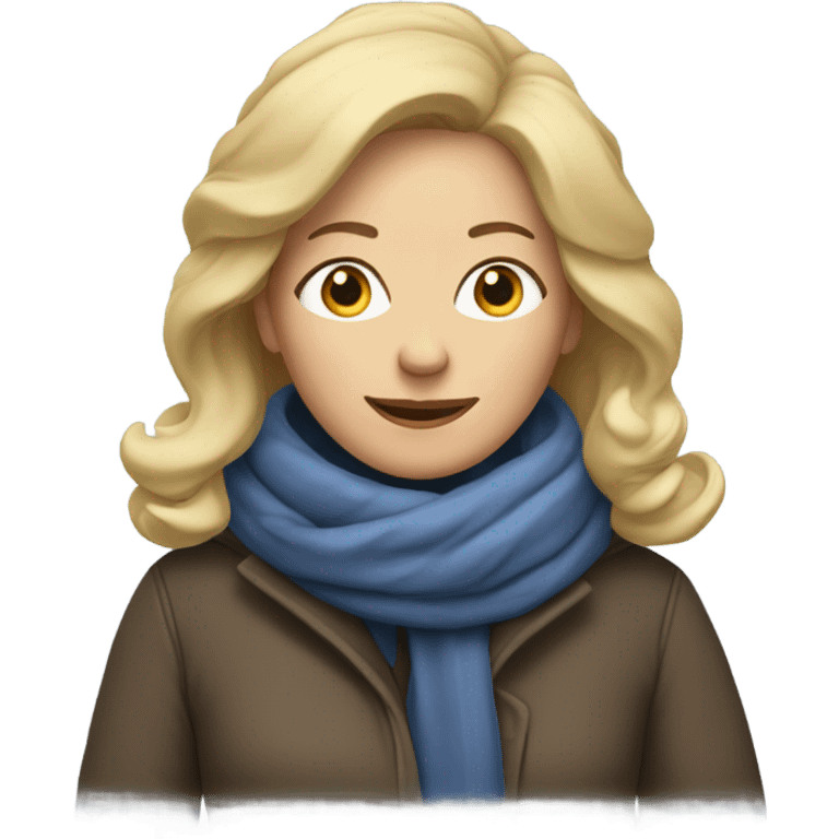 blonde middle age woman winter emoji