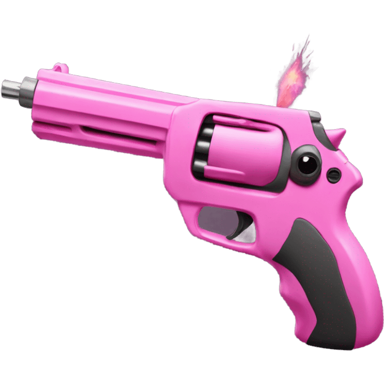 Pink Gun pointed at exploding rock emoji