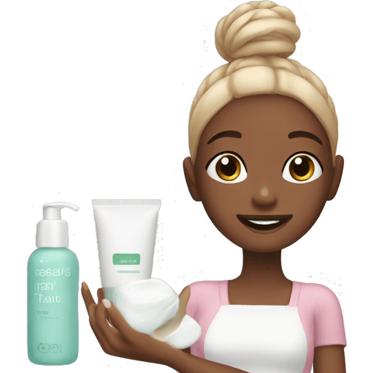 cute girl doing skincare emoji