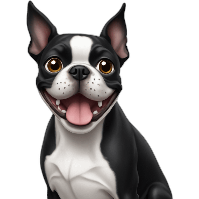 happy boston terrier emoji