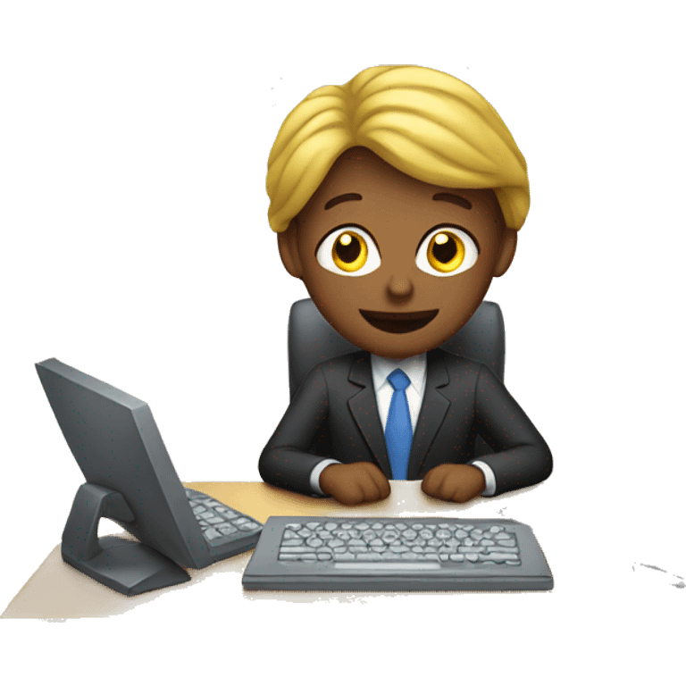 working at computer money emoji