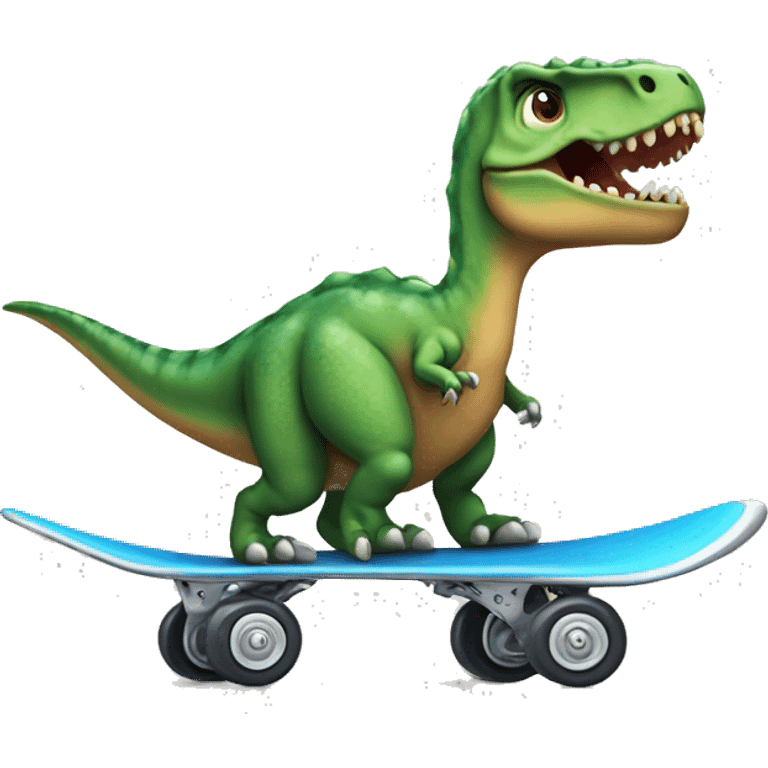 Dinosaurio en patinete emoji