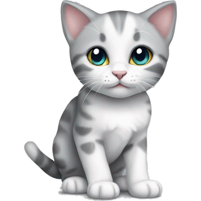 Grey and white kitten emoji