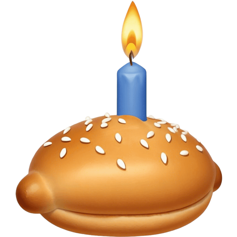 Russian pirozhki with birthday candle emoji